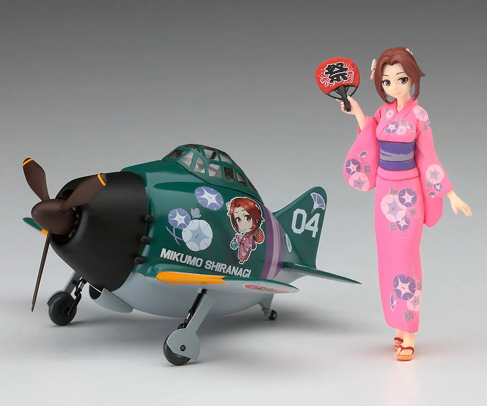 Tamago Kızlar Koleksiyonu No.04 Şiranagi Mikumo ile Mitsubishi A6M Zero (Hayata)